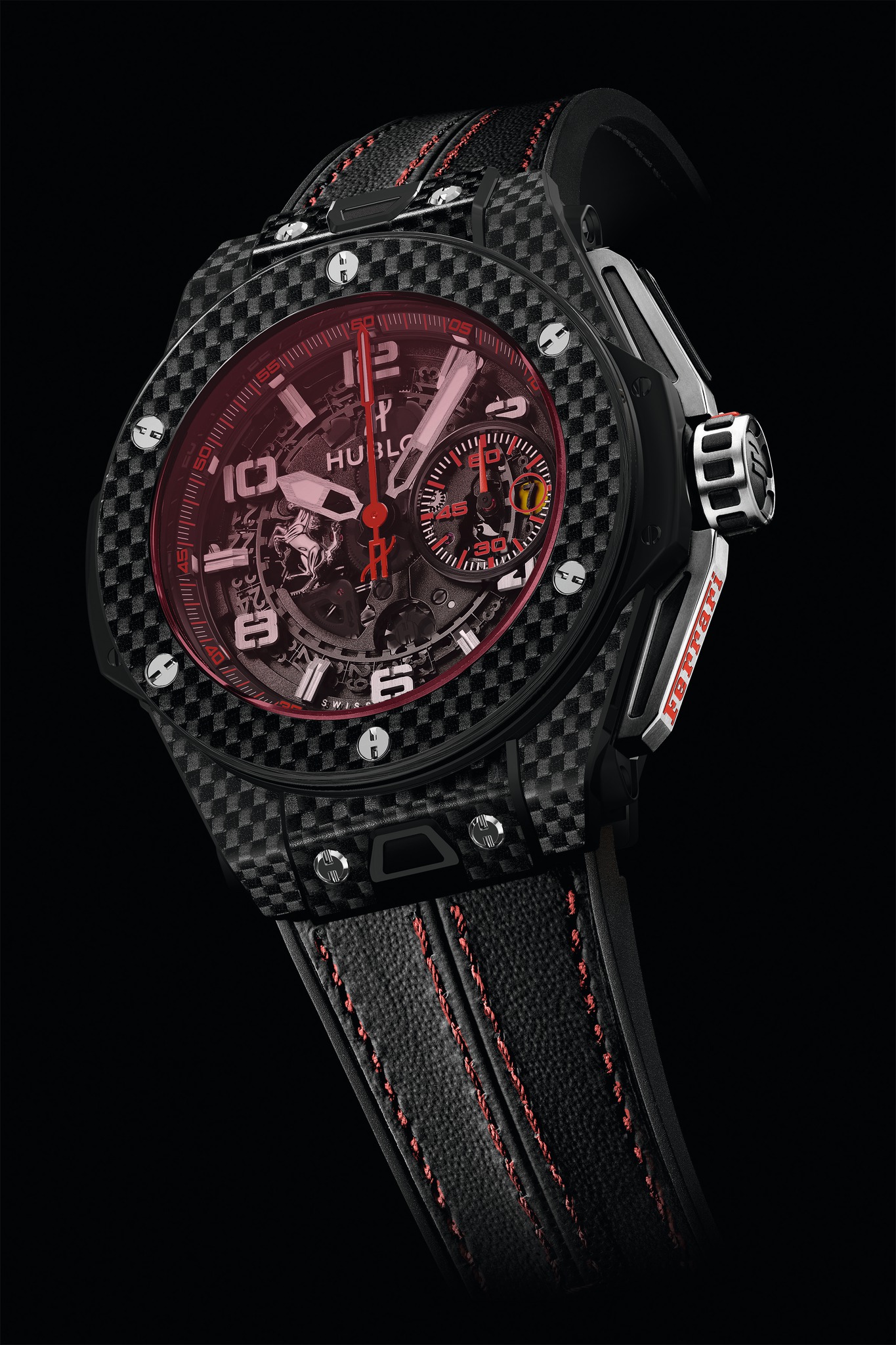 Replica Hublot Big Bang Ferrari Red Magic Carbon Fibre 401.QX.0123.VR Replica Watch review